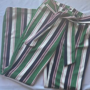 Fashion Nova Green and Black Striped Chinos